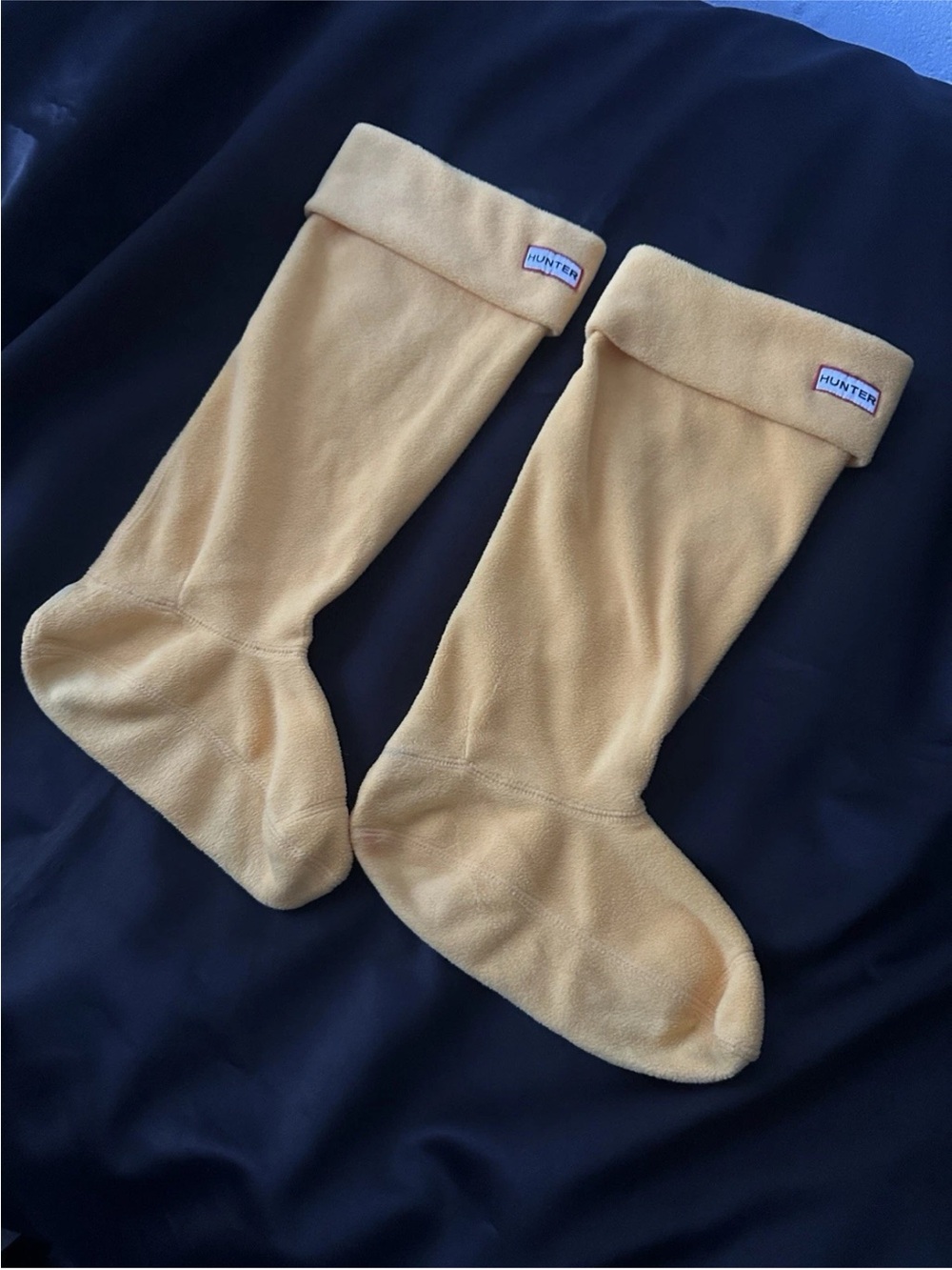 Hunter Original Tall Boot Liners Yellow Fleece Inserts Size L UK 6-8 EU 39-42